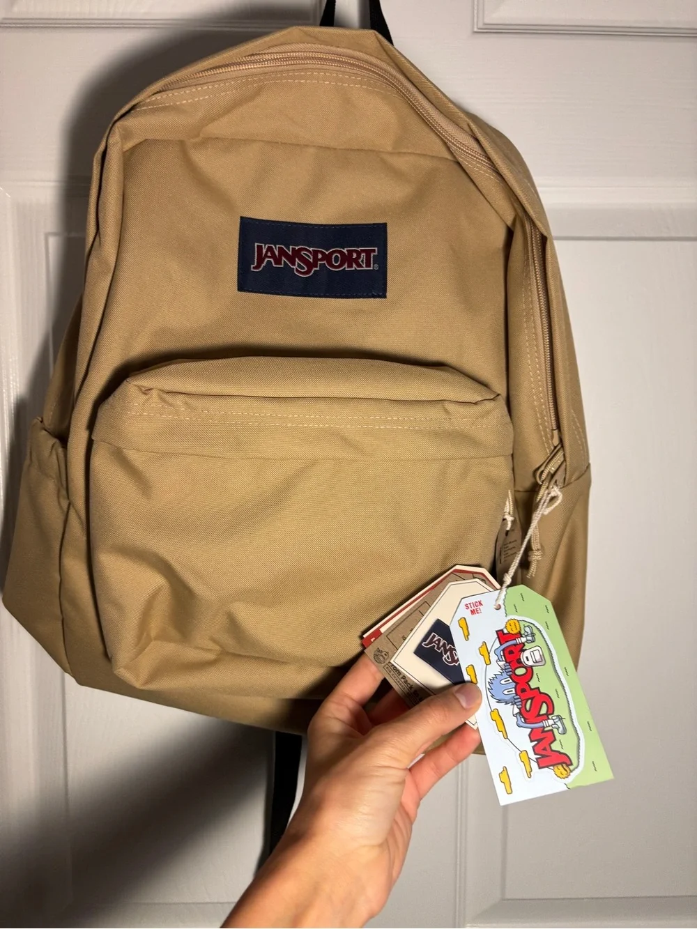 New with Tags Jansport SuperBreak Plus Backpack Travertine Laptop Sleeve